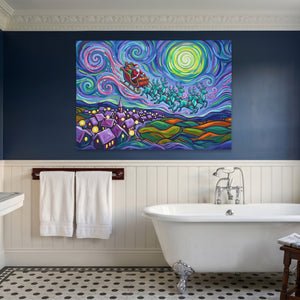 Reindeer Swirling Sky — Reindeer Swirling Sky Blue Bathroom Land 14