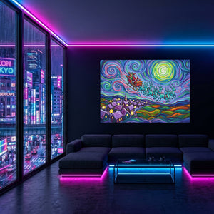 Reindeer Swirling Sky — Reindeer Swirling Sky Blue Pink Neon Room Land 27