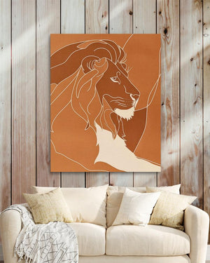 Resting Lion Doodle - Luxury Wall Art