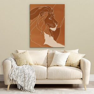 Resting Lion Doodle - Luxury Wall Art