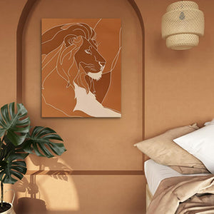 Resting Lion Doodle - Luxury Wall Art