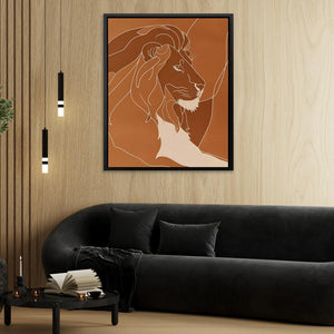 Resting Lion Doodle - Luxury Wall Art