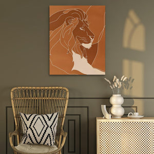 Resting Lion Doodle - Luxury Wall Art