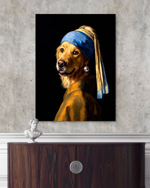 Retriever With Pearl - Luxury Wall Art