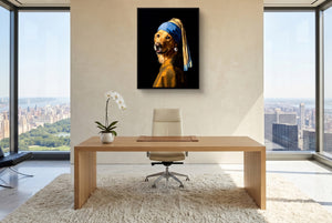 Retriever With Pearl — retriever with pearl office with city view 5 1port framed black