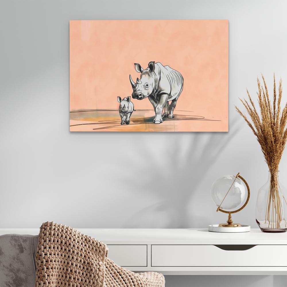 Rhino Family - Luxury Wall Art