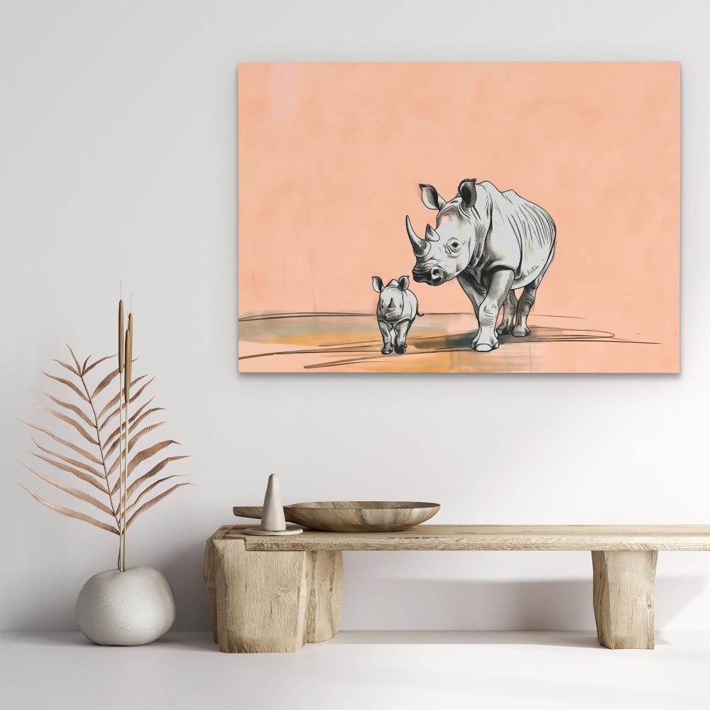 Rhino Family - Luxury Wall Art
