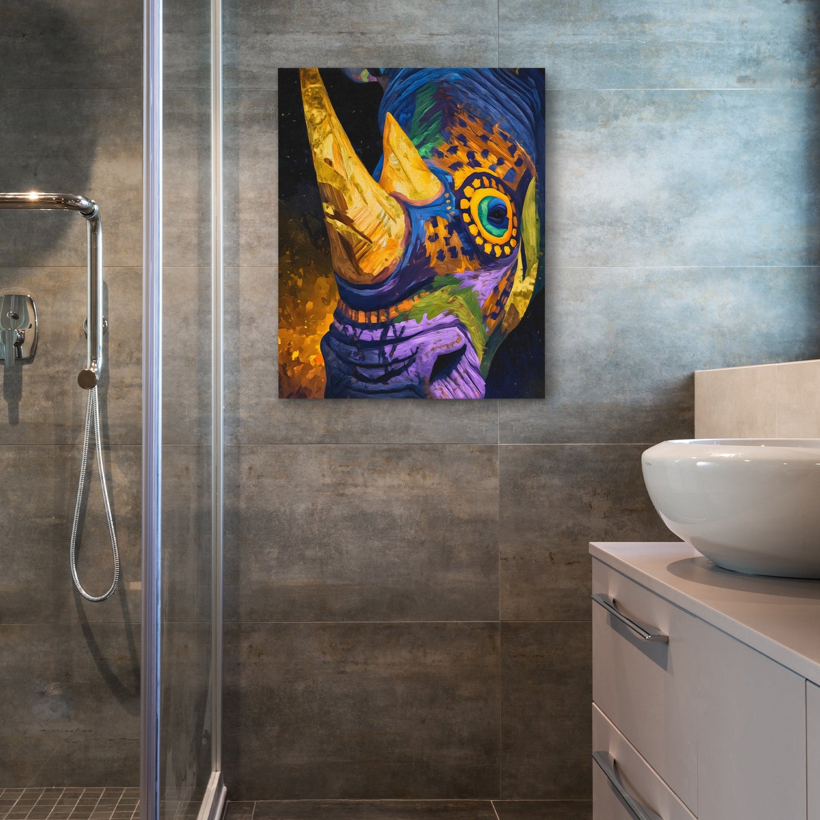 Rhino Sacred Geometry - Luxury Wall Art