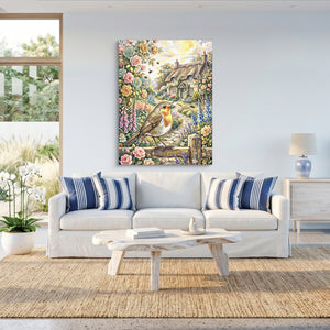 Robin Garden Cottage — robin garden cottage sq beach house 1port flush print