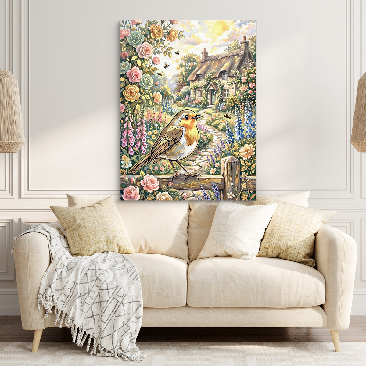 Robin Garden Cottage — robin garden cottage sq couch chair 1port flush print