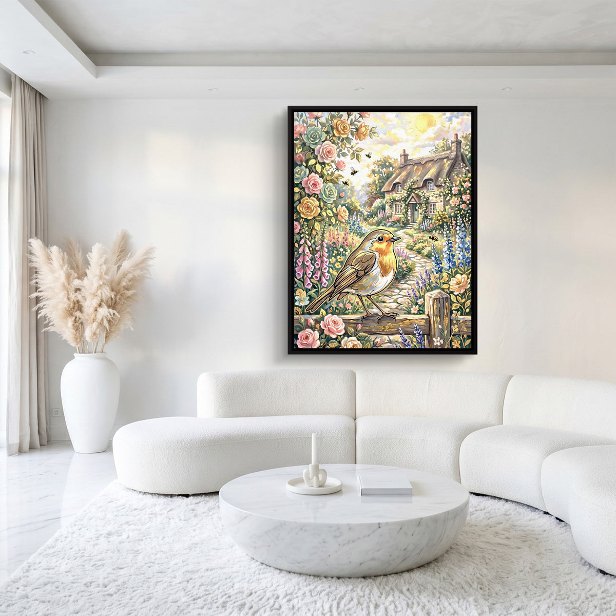 Robin Garden Cottage — robin garden cottage sq white luxury 1port framed black