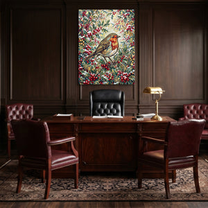 Robin Winter Berries — robin winter berries sq law office 1port flush print