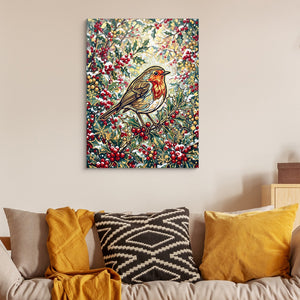Robin Winter Berries — robin winter berries sq luxury couch walls 1port flush print