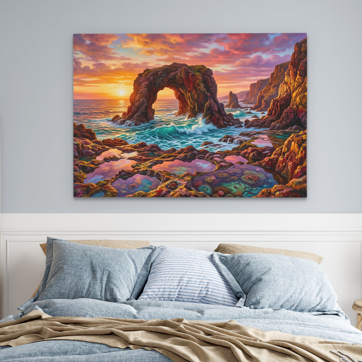 Rock Arch Sunset — Rock Arch Sunset Blue Bedroom land 48