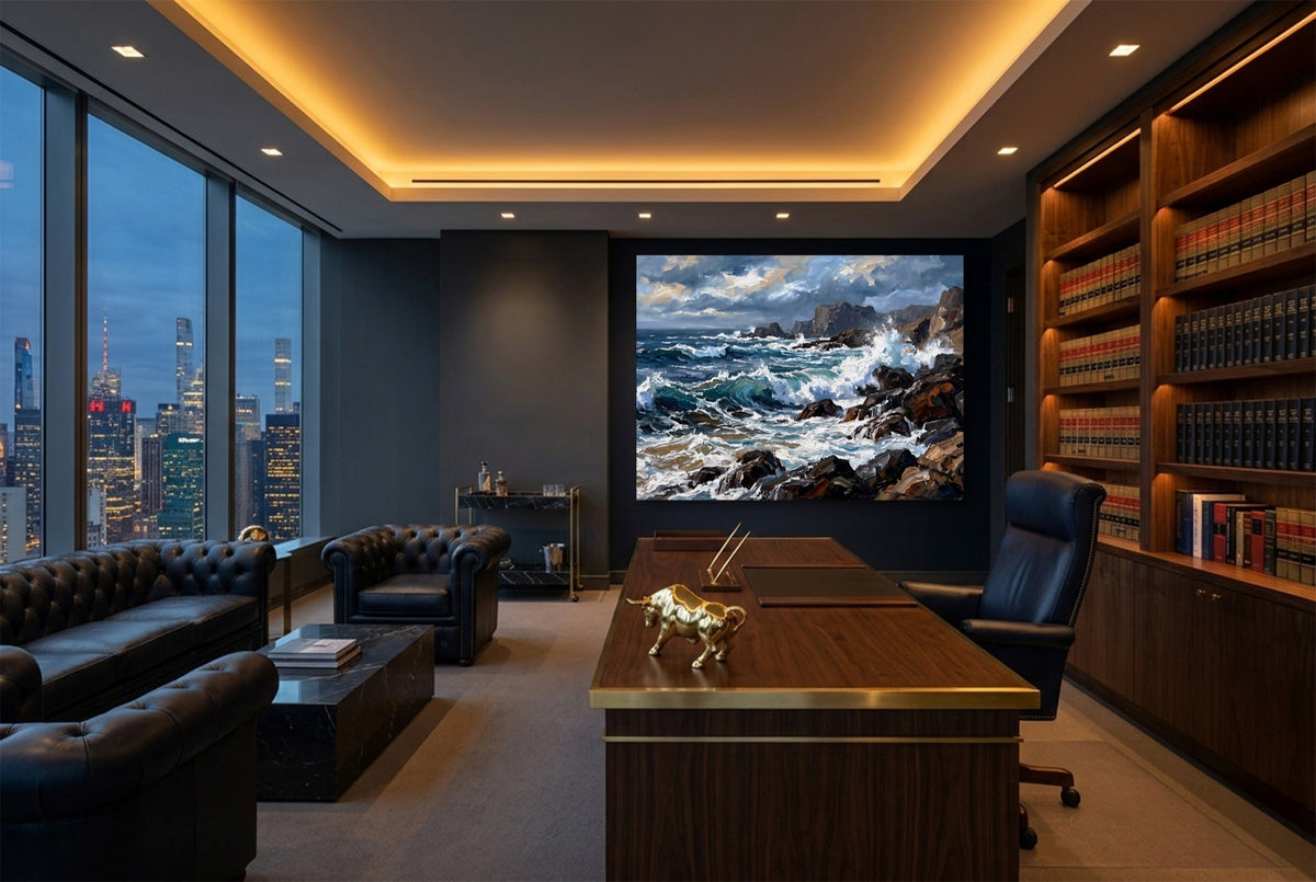Rocky Coastline Waves - Luxury Wall Art