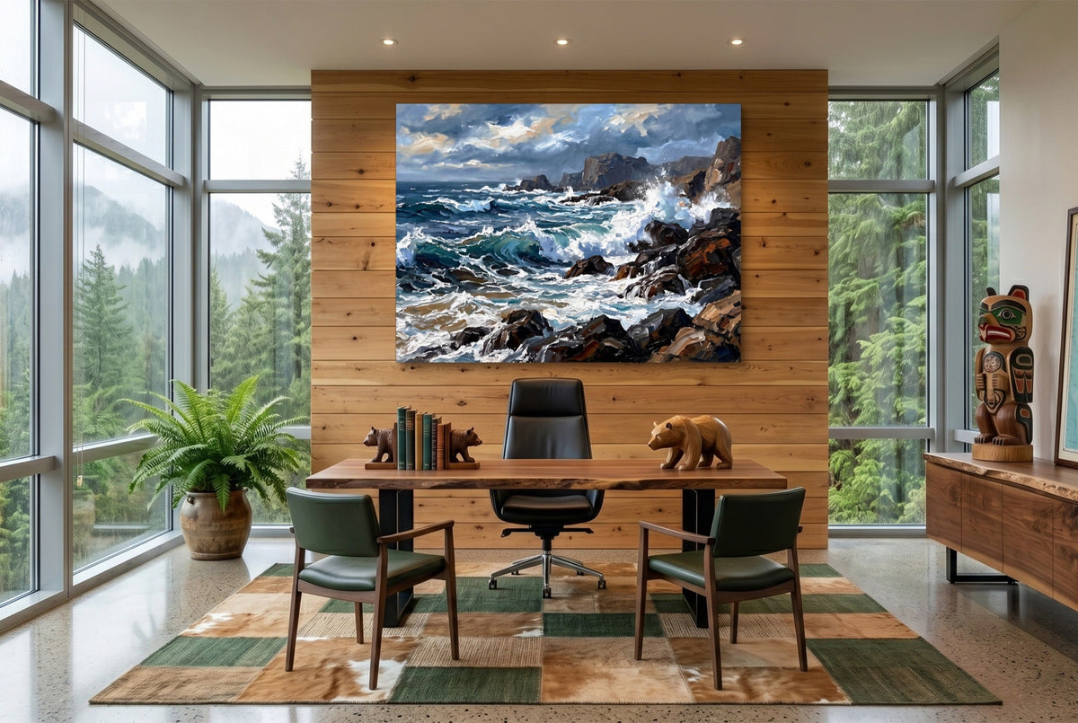 Rocky Coastline Waves - Luxury Wall Art