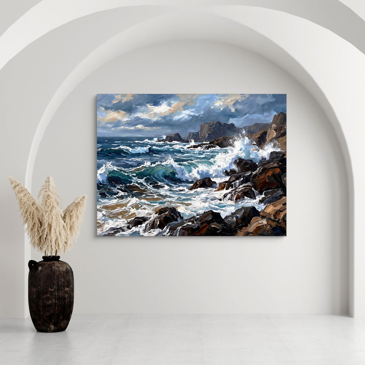Rocky Coastline Waves - Luxury Wall Art