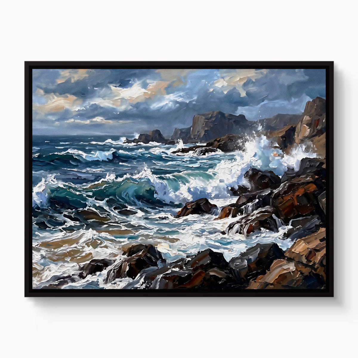 Rocky Coastline Waves - Luxury Wall Art