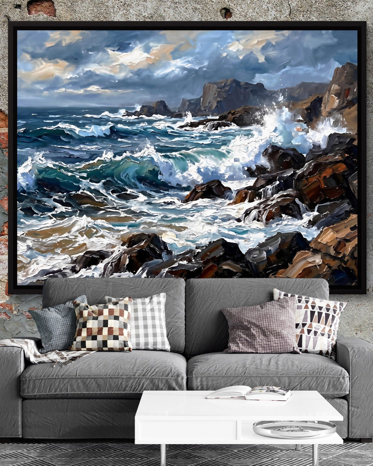 Rocky Coastline Waves - Luxury Wall Art
