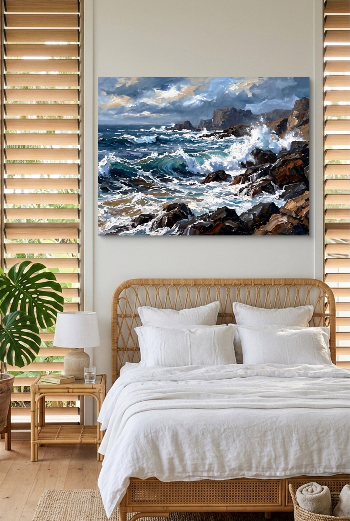 Rocky Coastline Waves - Luxury Wall Art