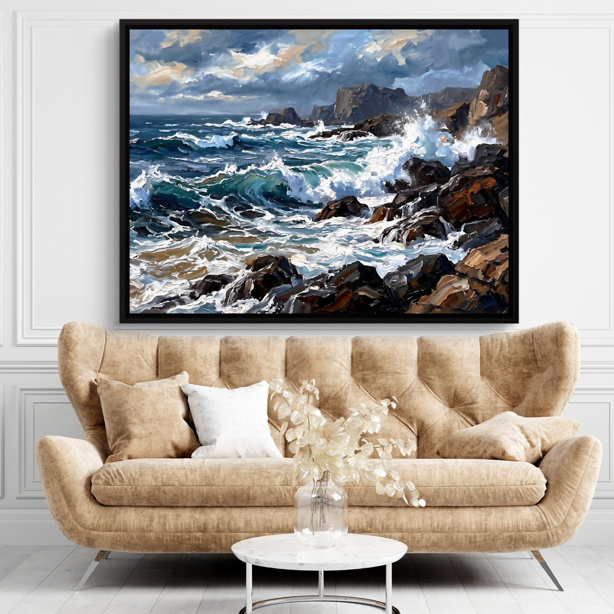 Rocky Coastline Waves - Luxury Wall Art