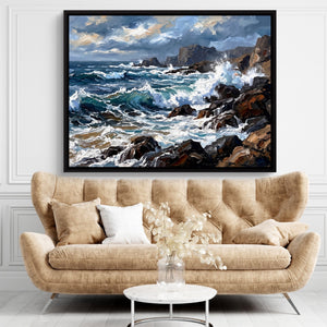Rocky Coastline Waves - Luxury Wall Art
