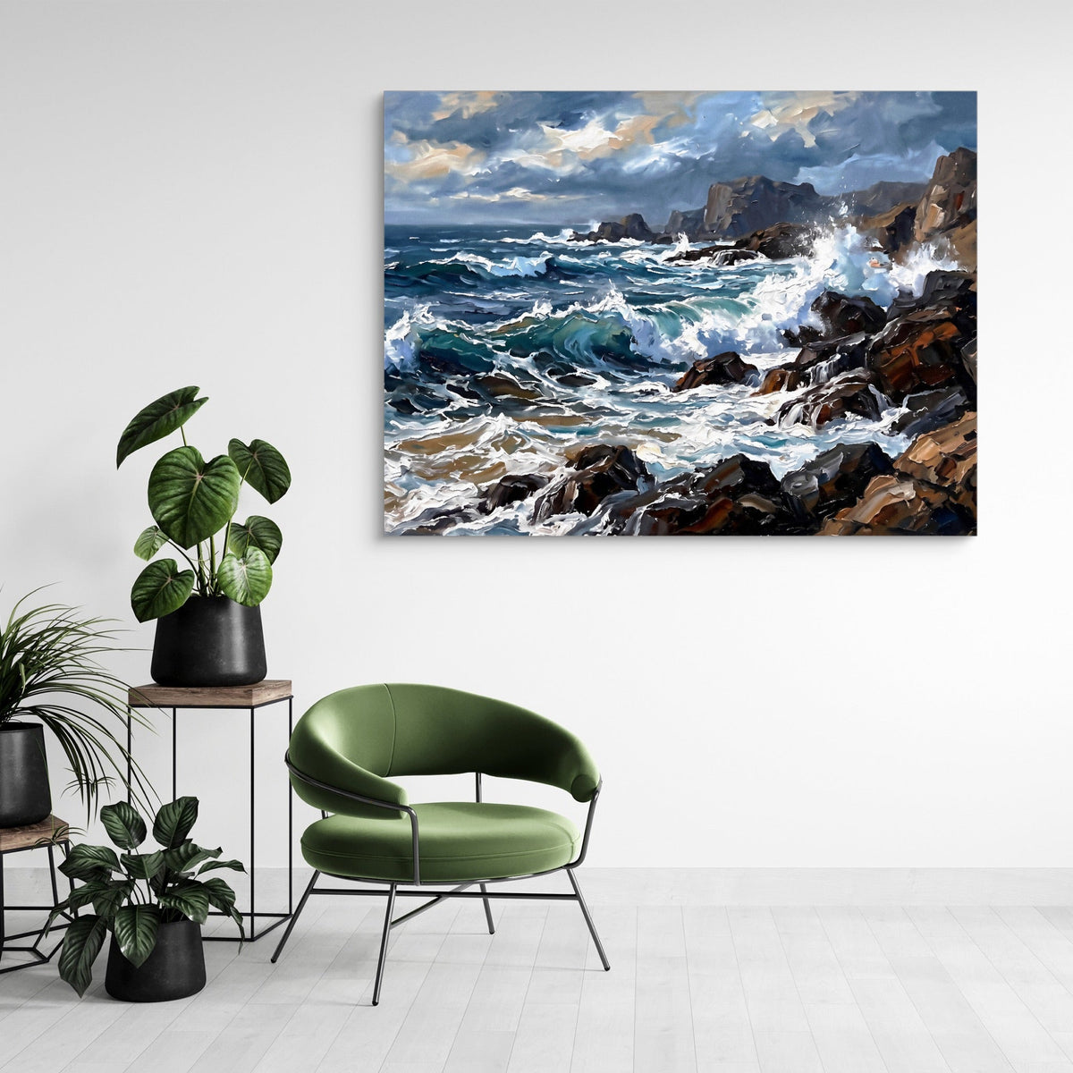 Rocky Coastline Waves - Luxury Wall Art