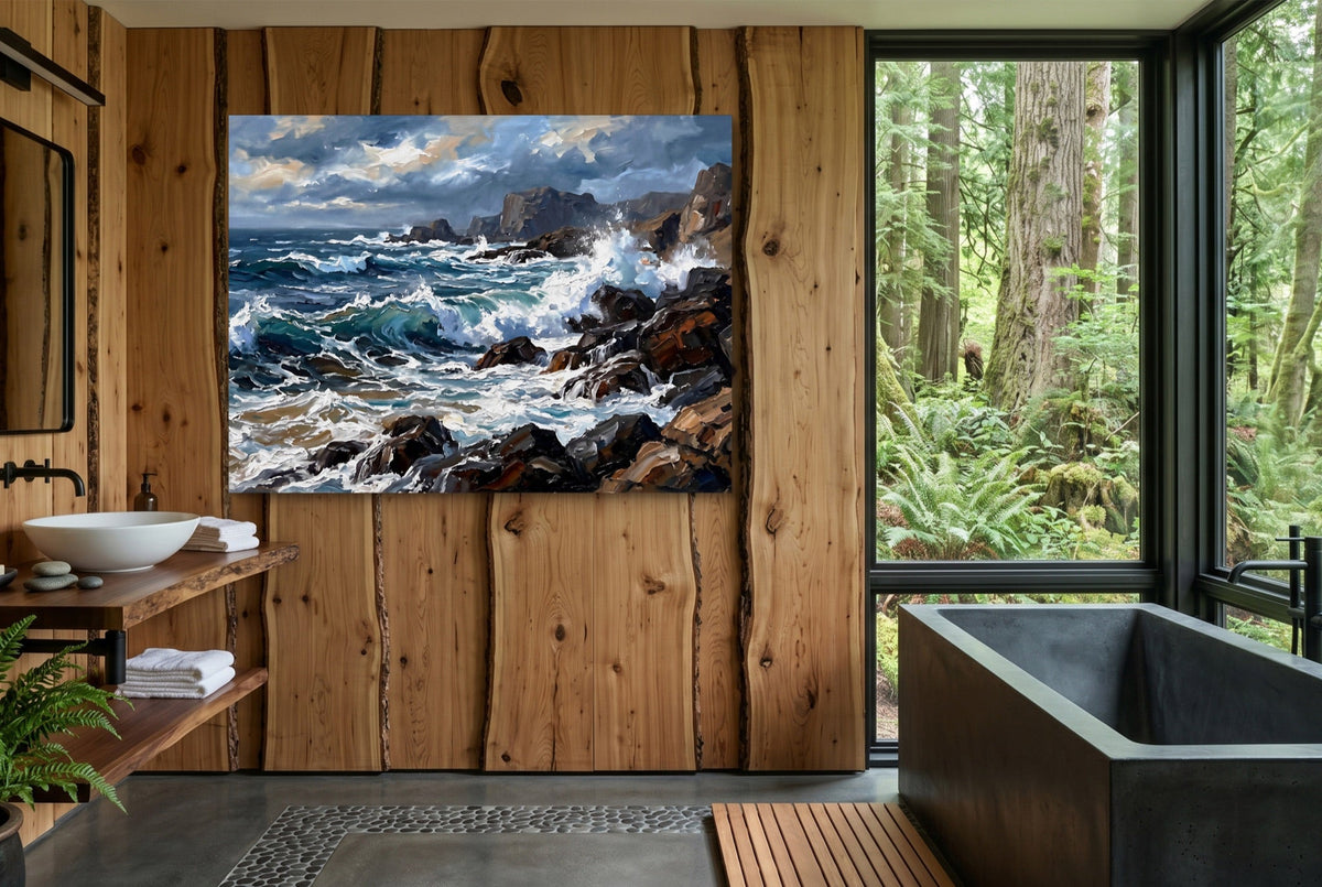Rocky Coastline Waves - Luxury Wall Art