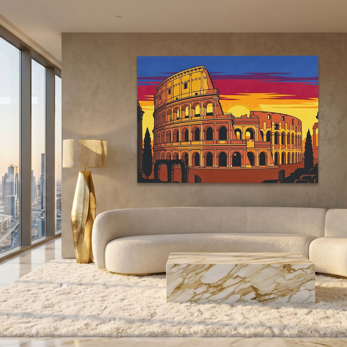 Rome's Colosseum Ablaze — Rome's Colosseum Ablaze White Gold Lux Land 307