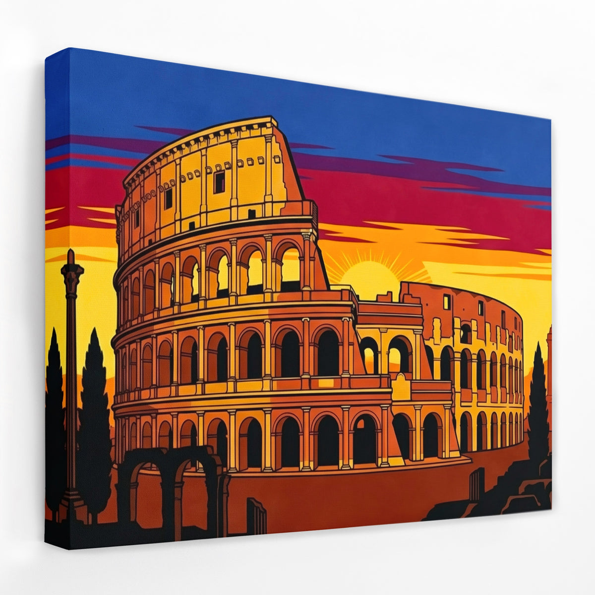 Rome's Colosseum Ablaze — Rome's Colosseum Ablaze Landscape   Side View   Mirror Wrap 202