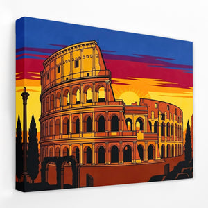Rome's Colosseum Ablaze — Rome's Colosseum Ablaze Landscape   Side View   Mirror Wrap 202