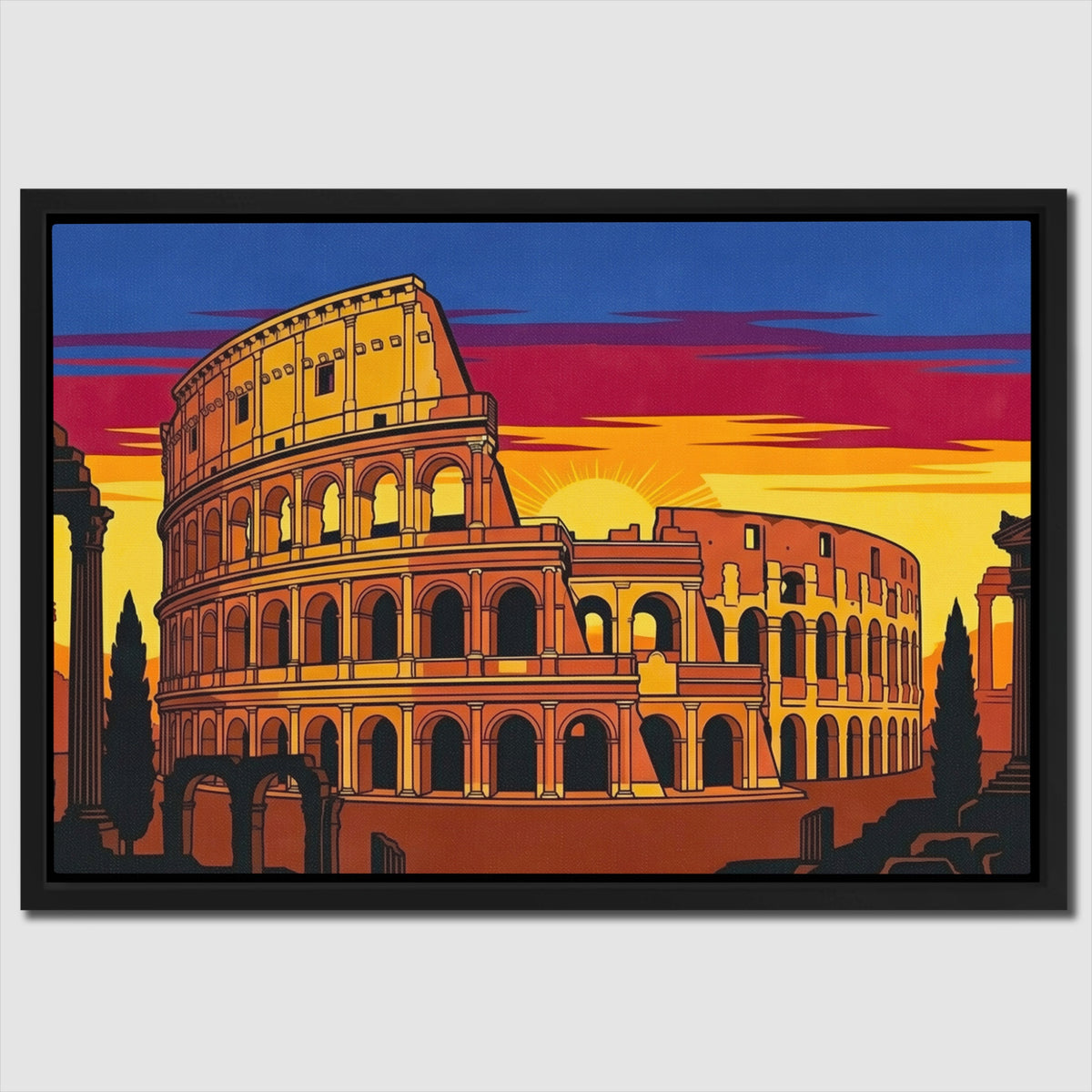 Rome's Colosseum Ablaze — Rome's Colosseum Ablaze Close Up Landscape 76