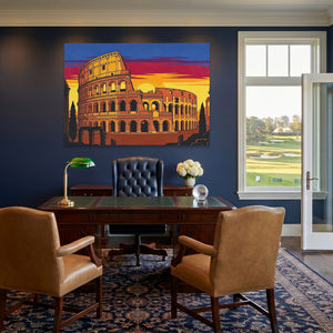 Rome's Colosseum Ablaze — Rome's Colosseum Ablaze Golf House Blue Land 139