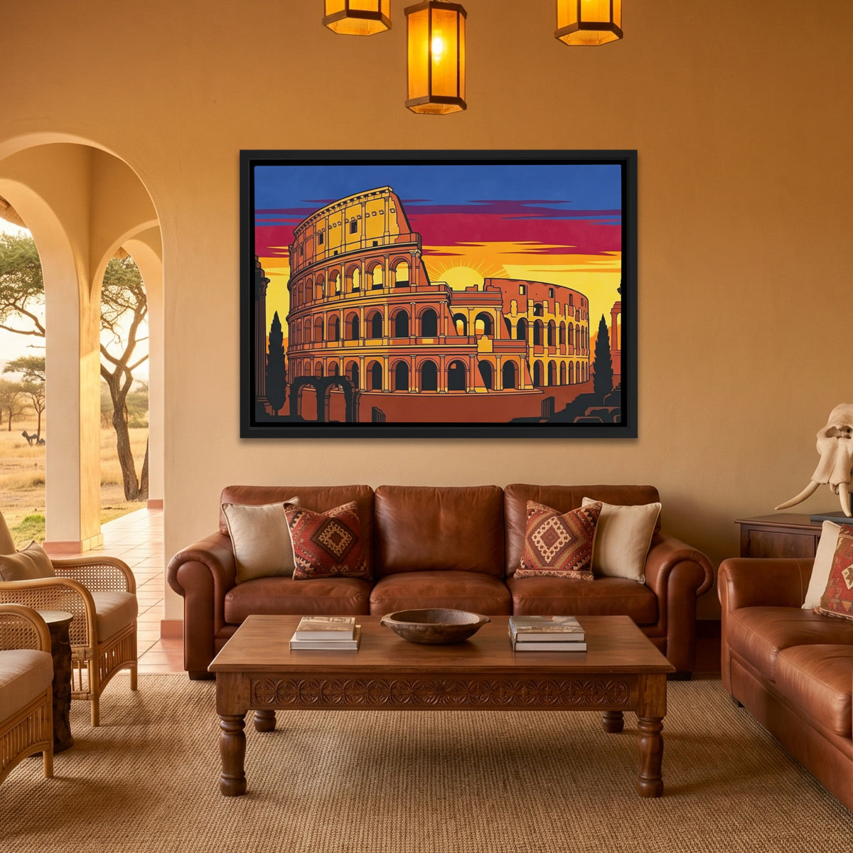 Rome's Colosseum Ablaze — Rome's Colosseum Ablaze Safari House Land 244
