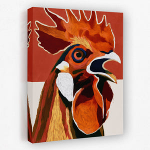 Rooster Crowing Line — Rooster Crowing Line Portrait   Side View   Mirror 239