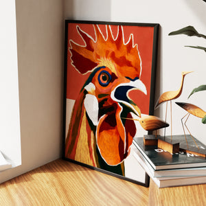 Rooster Crowing Line — Rooster Crowing Line New   Living Room Wall Apartment Zoom 119
