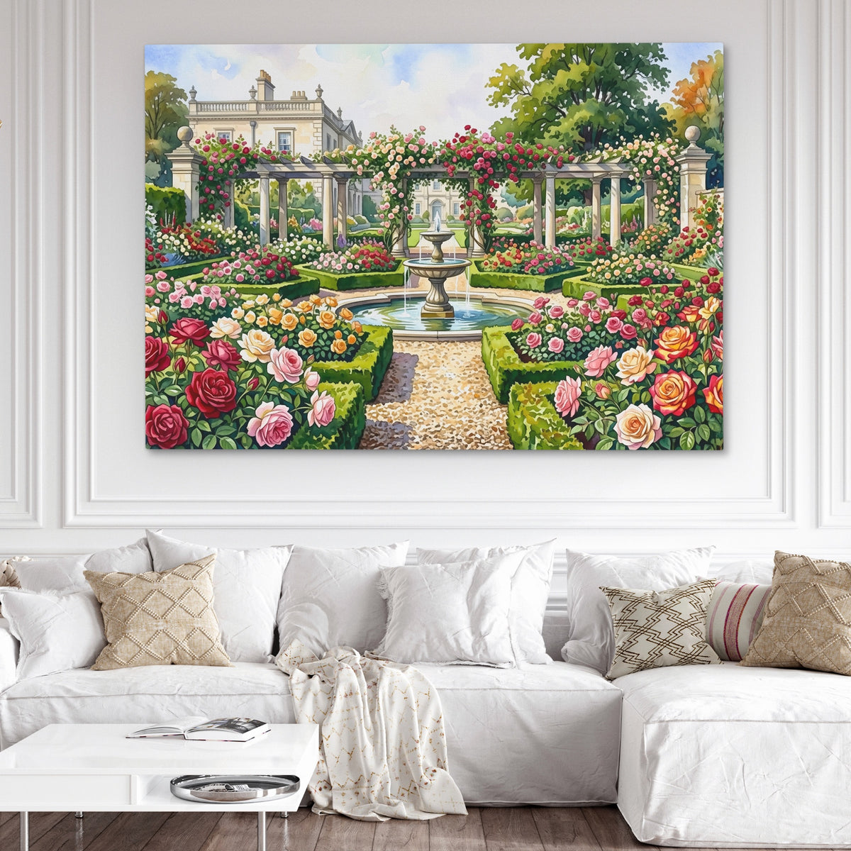 Rose Garden Paradise — Rose Garden Paradise White Couch and Wall 266
