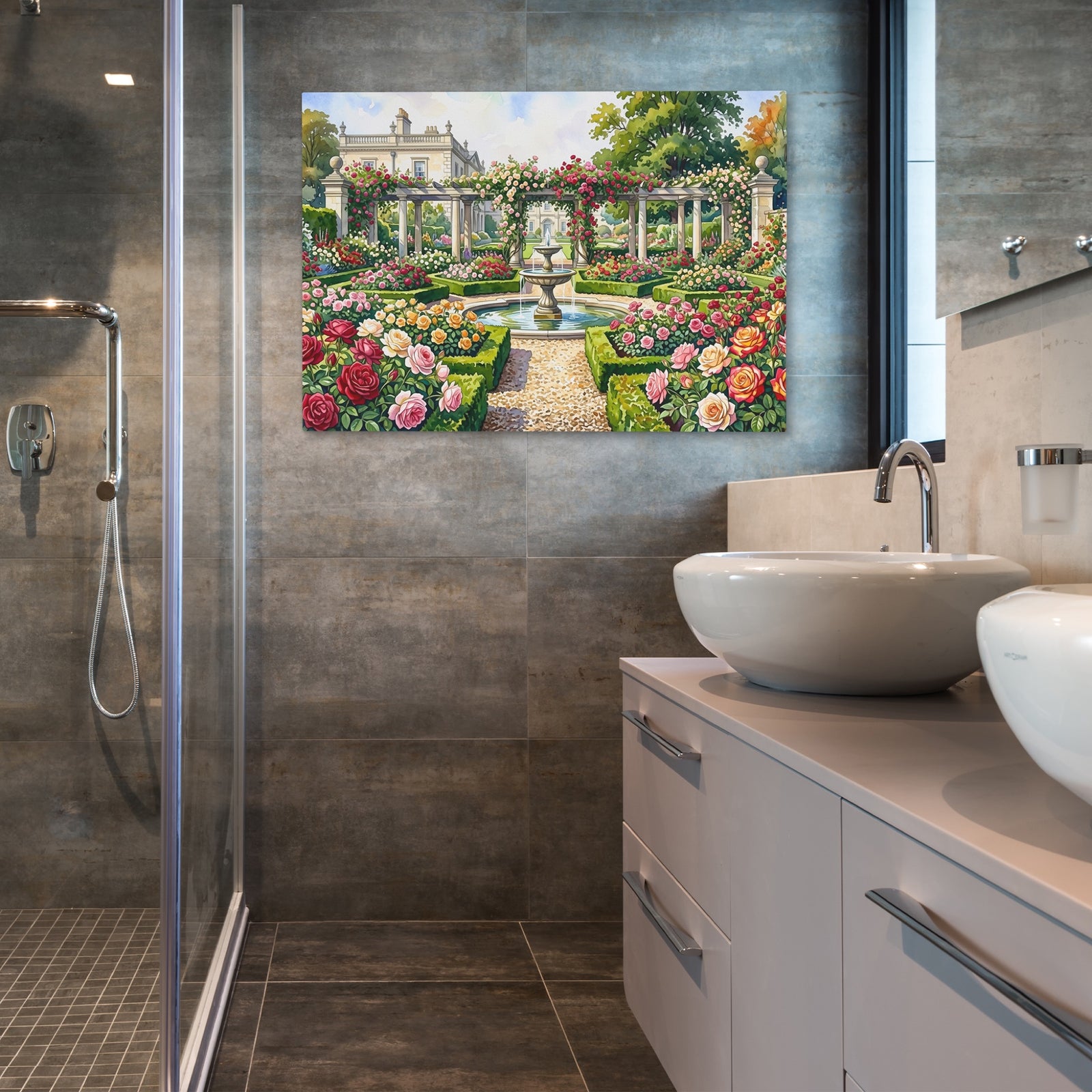 Rose Garden Paradise canvas wall art