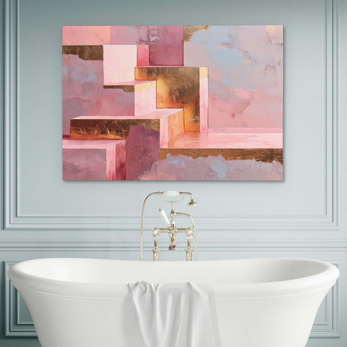Rose Gold Steps - Luxury Wall Art