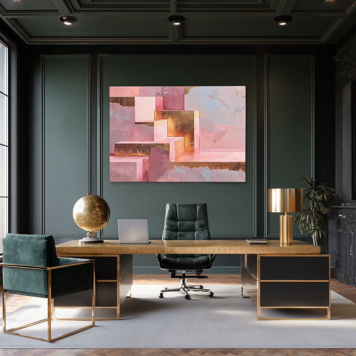 Rose Gold Steps - Luxury Wall Art