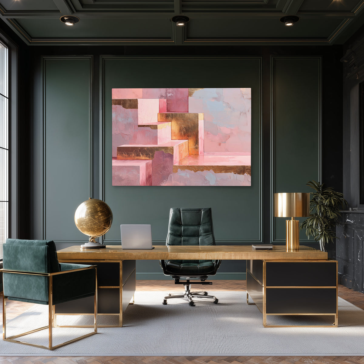 Rose Gold Steps - Luxury Wall Art