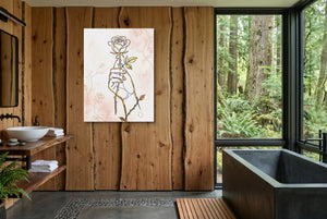 Rose Golden Grasp — rose golden grasp wooden bathroom with window 1port flush print