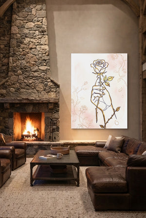 Rose Golden Grasp — rose golden grasp p living room interior space 1port flush print
