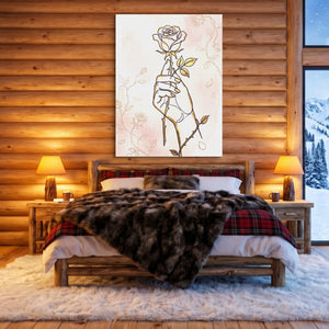 Rose Golden Grasp — rose golden grasp sq cozy cabin 1port flush print