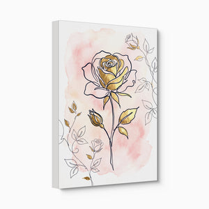 Rose Golden Watercolor — rose golden watercolor angled flush print