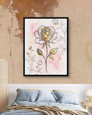 Rose Golden Watercolor — rose golden watercolor psd mocha bedroom 1port framed black