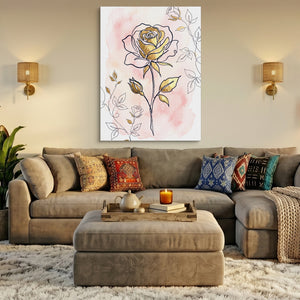 Rose Golden Watercolor — rose golden watercolor sq az livingroom 1port flush print