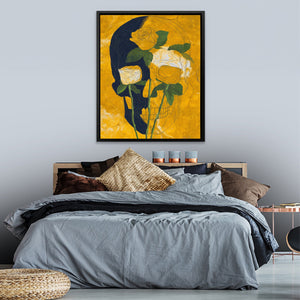 Roses Through Bone - Luxury Wall Art