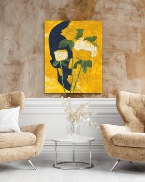 Roses Through Bone - Luxury Wall Art