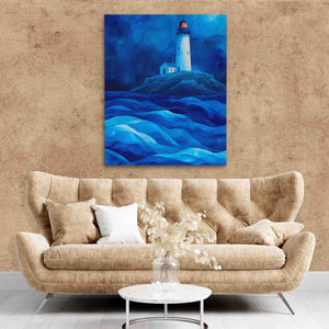 Royal Blue Lighthouse - Luxury Wall Art